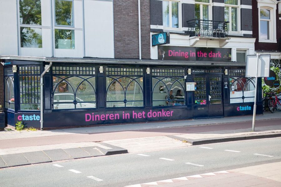 Amsterdam: 3 Course Dinner in the Dark - Entering the experience at Amsteldijk 55