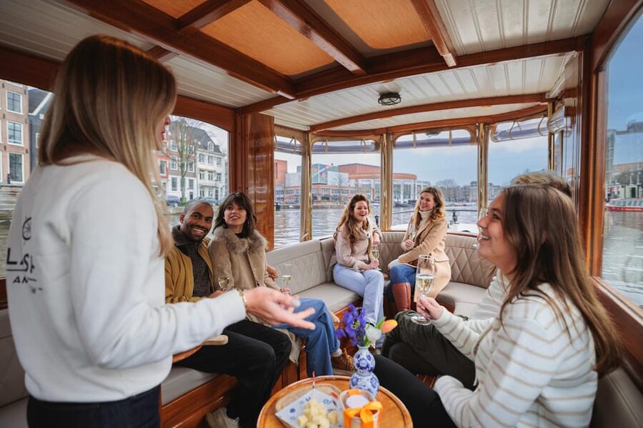 Amsterdam: Canal Cruise with Bubbles & Bites - Where the Boat Goes, from Jordaan Canals to the Skinny Bridge