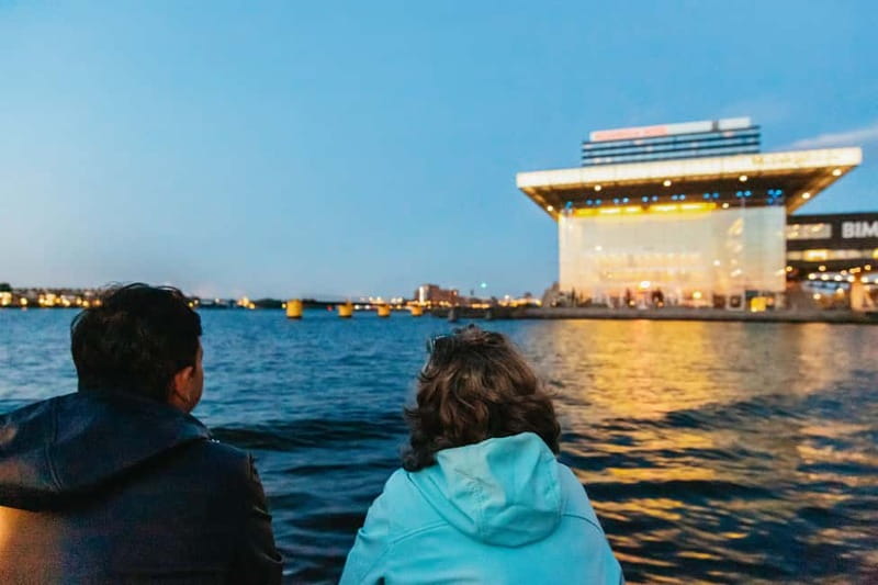 Amsterdam: Evening Cruise with Optional Wine and Snacks - Amsterdam Centraal, EYE, and ADAM Tower: modern landmarks meet old water