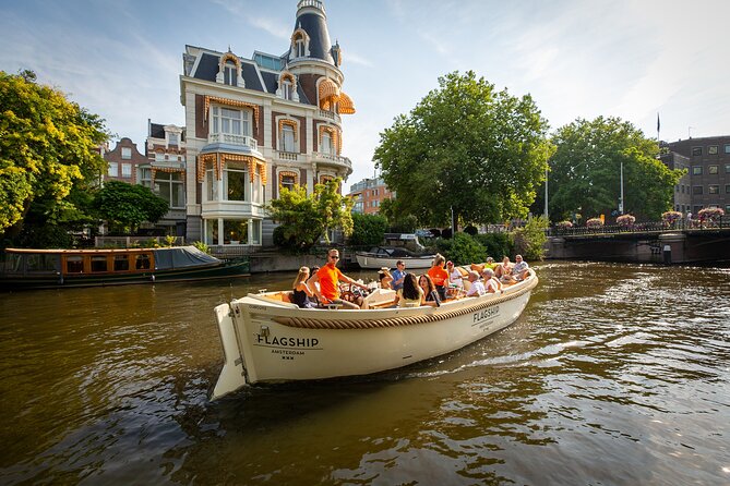 Amsterdam Luxury Canal Cruise + Unlimited Drinks & Bites option - Electric Quiet Meets the Canal Ring in One Hour