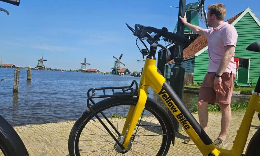 Amsterdam: Zaanse Schans E-Bike Tour with Windmills & Cheese - Yellow Bike pickup, then out of Amsterdam by ferry