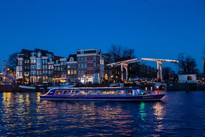Evening Canal Cruise in Amsterdam with Wine & Cheese Option - Blue Boat Company: comfortable boat, headset audio, and the crowd factor