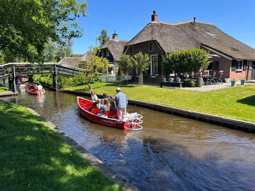 Giethoorn: Round trip from Amsterdam optional guided cruise - Giethoorn on your schedule: 4 hours for canals, bridges, and views